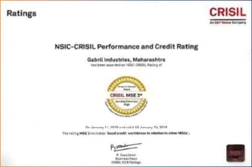 NSIC-CRISIL certificate