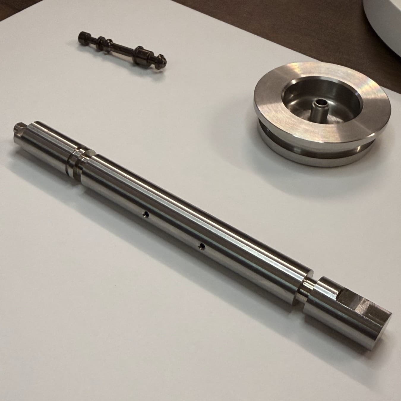 Long machined shaft